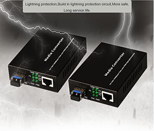 Conversor de mídia de fibra de gigabit de modo único - inclua 2 transceptor de SFP LC 20km, comprimento de onda 1310nm, LC para UTP CAT5E 10/100/1000 RJ -45 –Gigabit Ethernet Speed, 2 pacote