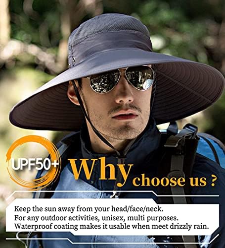 Hllman Super Wide Brim Hat-up Upf 50+ Proteção, Chapéu masculino/Mulher para pesca, caminhada, jardinagem,