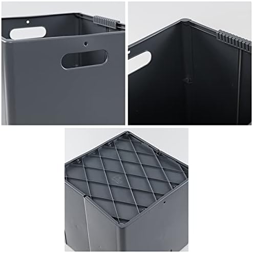 Parlynies Conjunto de 4 cubos colapsáveis ​​plásticos, caixas de cesta organizadora de desktop, cinza