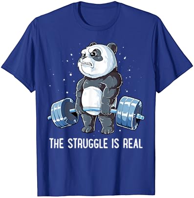 Panda a luta é a verdadeira camiseta de ginástica de fitness em levantamento de peso