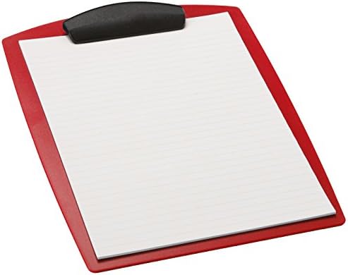 Storex Hard Poly Clipboard, letra, vermelho, caso de 12