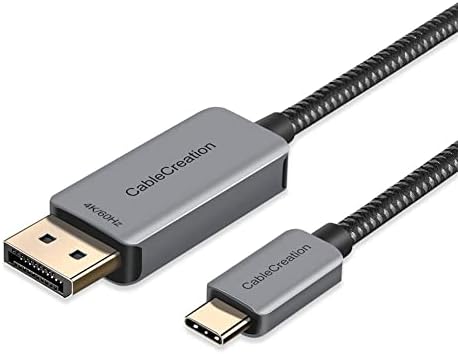 Cablecreation USB C para exibir o adaptador 4K/60Hz Budle com USB C para exibir o cabo de 40 pés de 4k/60Hz Thunderbolt 3 Compatível para MacBook Pro/Air, iPad Pro 2020, Chromebook e mais