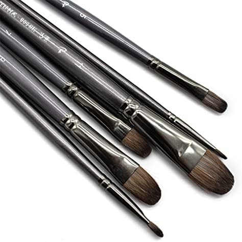 Lhlllhl 6 pcs/conjunto de ferramentas profissionais misturam pintura de óleo de cabelo de pintura de pincel de desenho de caneta filbert caneta para pintura acrílica arte