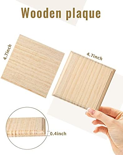 Pllieay 2pcs placas de madeira de 4,7 polegadas, base de madeira, placa de pinho natural inacabada para projetos de artesanato e decoração de DIY