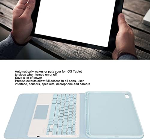 Caixa de teclado inteligente Topincn, caixa do tablet 32,8 pés de distância sem fio ângulo ajustável