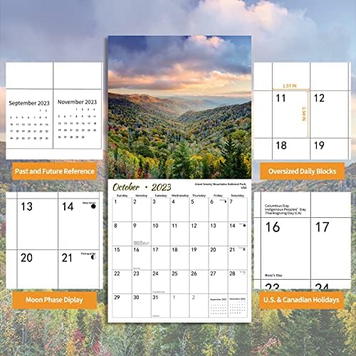2023 Parques nacionais do calendário da parede, calendários mensais de 2023 de 2023, 14 meses, novembro de 222 de dezembro.