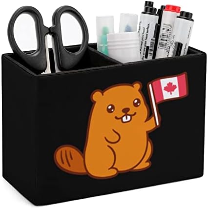 BEAVER CANADÁ Canadá Planejador de lápis de bandeira multifuncional Organizador de papelaria de mesa de mesa para desktop para o escritório em casa um tamanho