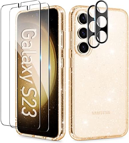 Hortune compatível com o glitter Samsung Galaxy S23 Ultra Case, com 2 protetor de lente da câmera, [não