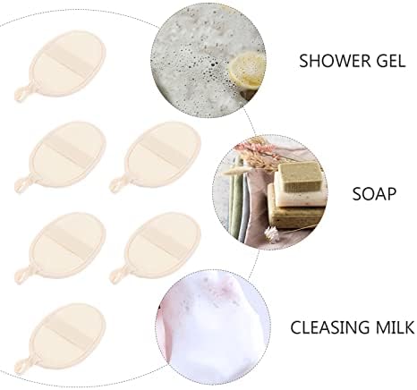 Lavagem curta de banho de banho curta lavagem de bucha premium picada de laço, feita com esponja natural do chuveiro egípcio que o deixa limpo, não apenas espalhando sabonete 6pcs Ferramenta de limpeza
