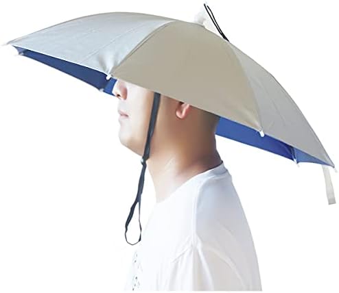Chapéu de guarda -chuva de bocampty, chapéu de guarda -chuva de pesca de 25 polegadas Mãos de proteção UV de proteção UV Capinho de cabeça ajustável para pescar Golfe Camping Beach Gardening Sunshade Outdoor
