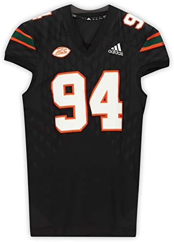 Miami Hurricanes usou o jogo 94 Black Jersey das temporadas da NCAA 2017-2018 - tamanho 2xl - jogo da faculdade