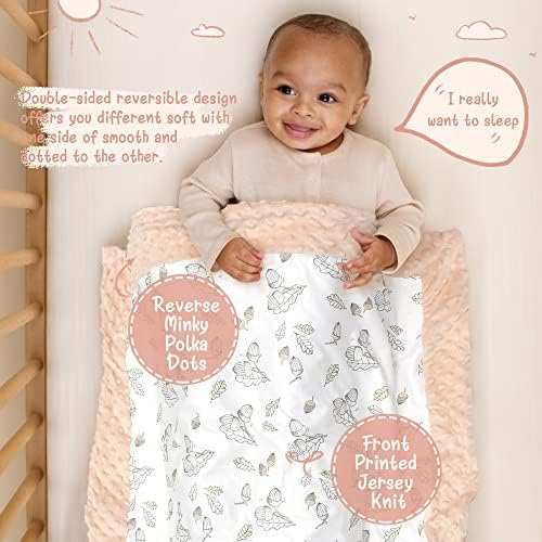 Cobertores de bebê acrabros para meninos grils, cobertor de arremesso de lã de lã unissex, macio macio reversível com backing pontilhado de dupla camada, itens essenciais para bebês para bebês recém -nascidos, 30x40 polegadas, porcas lineares