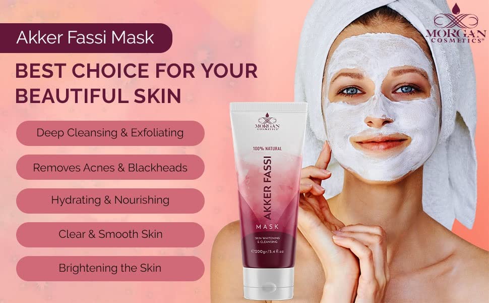 Morgan Cosmetics Akker Fassi Máscara Cleanser de pele profunda e iluminadora 200 gramas/ 5,4 fl