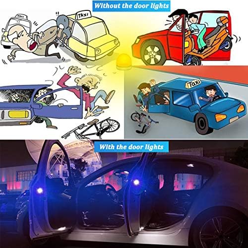 BOTEPON 4PCS Universal Wireless Car Door LED Luz de aviso, luz de segurança, luzes estroboscópicas para colisão