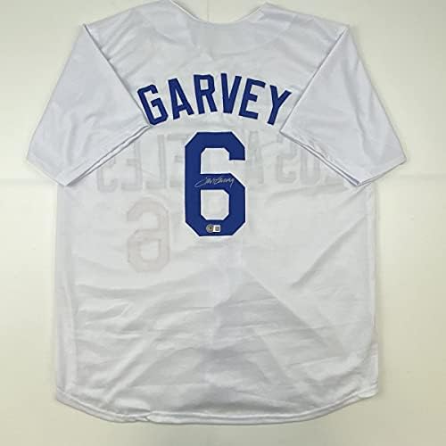 Autografado/assinado Steve Garvey Los Angeles La White Baseball Jersey Beckett Bas Coa