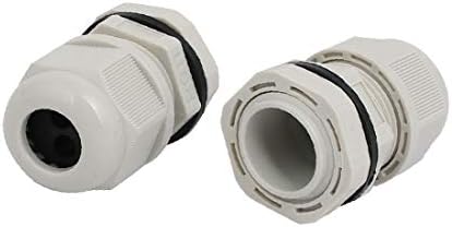 X-Dree pg11 2mm-4mm nylon 2 orifícios cabos ajustáveis ​​Conector de glândula cinza 10pcs (pg11 2mm-4mm nylon