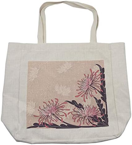 Bolsa de compras de Ambesonne Art Nouveau, pétalas de crisântemo Pétalas de botânica antiquada