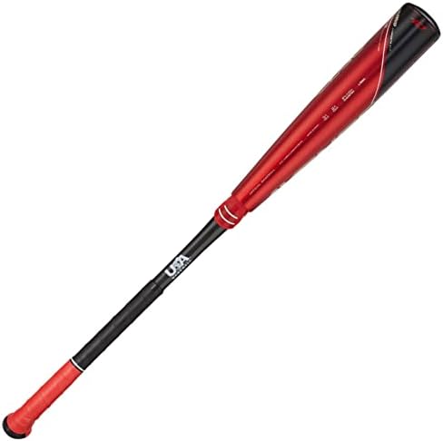 Ax Bat 2023 Avenge Pro Hybrid USA Baseball Bat, Hybrid de 3 peças, vermelho/preto
