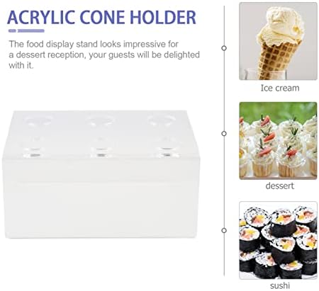 Hemoton Clear Display Prateleira Cream de casquinha de sorvete Clear Acrílico Cone de alimentos