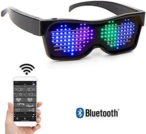 Condleds Customizable Bluetooth LED óculos para delírios, festivais, diversão, festas, esportes, figurinos, EDM, piscando