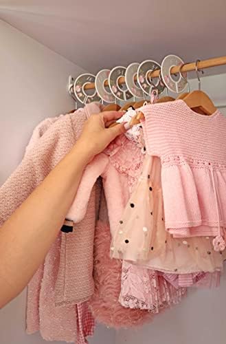 Mumsy Goose Nursery Closet divisores, organizadores do armário, organizadores de roupas para meninas rosa floral cinza