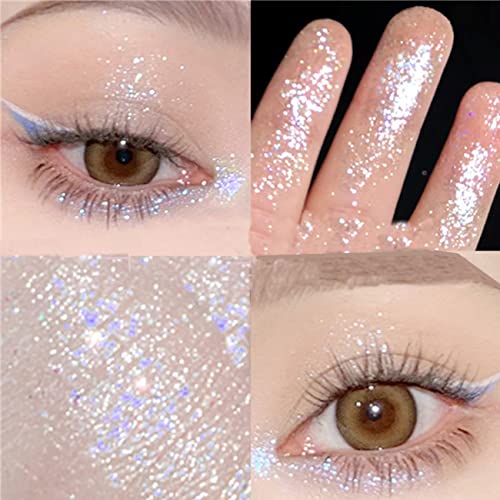 Eombeta de glitter líquido Kwolykim, longa duração, secagem rápida, fácil de aplicar, cola pigmentada de diamante de brilho solta para cristais para os olhos maquiagem
