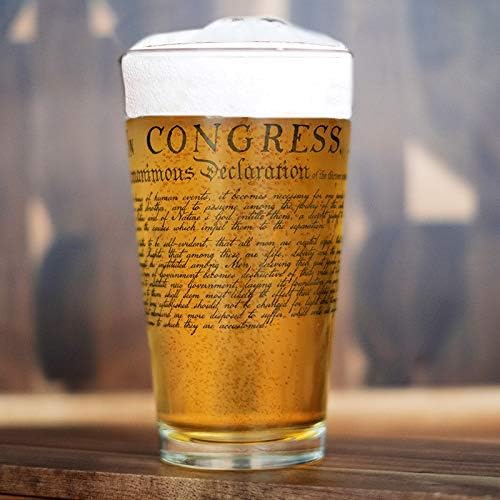 Lucky Shot - Constituição e Declaração da Cerveja da Independência | Constituição dos Estados Unidos American US Patriot Gift | Drinktware de coquetéis antiquados | Presentes de aposentadoria para homens