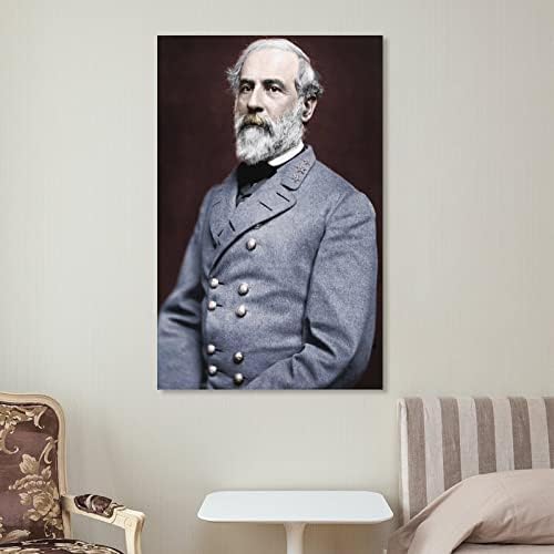 BLUDUG General Robert Robert E. Lee Posters Canvas Pintura Poster de arte de parede para quarto Decoração da sala de estar16x24inch