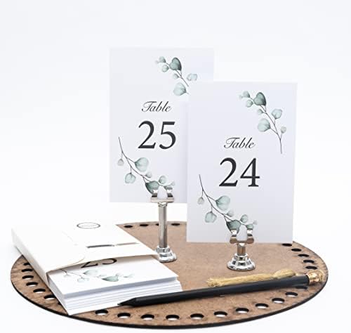 Sinais inteligentes números de mesa 1-25 mais cartão de mesa, 4 x 6, números de mesa para recepção de casamento, aniversário, chá de bebê, chuveiro de noiva, Natal, festas, eventos e comemorações