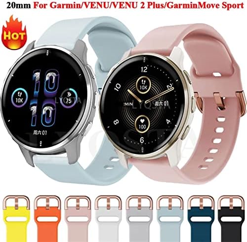 Cinta de faixa de silicone xjim para Garmin Venu/Sq/Venu2 Plus/Forerunner 245 645 Garminmove Sport Smart Watch Bracelet de 20 mm de pulseira