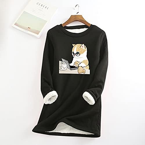 Inverno quente Sweethirs Sweethirts for Women Casaul Termal Tops Tops de manga comprida Pullover