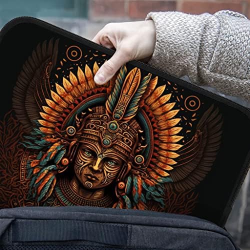 Manga de iPad do guerreiro asteca - manga do tablet padrão asteca - caixa de transporte de totem astecas