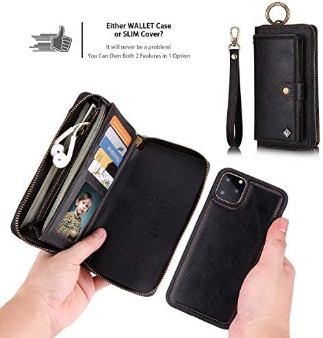 AIFENGCASCE PELE CASA COMPATÍVEL COM iPhone 11, carteira de carteira para homens homens meninas, pulseiras embreagem