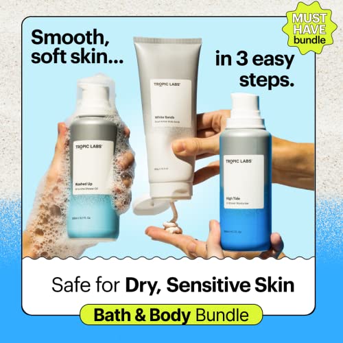 Tropic Labs Bath & Body Conjunto | Tamanho completo | Lavagem do corpo da pele seca hidratante,