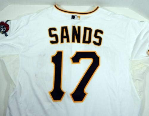 Pittsburgh Pirates Jerry Sands 17 Jogo emitiu White Jersey Pitt33136 - Jerseys MLB usada para