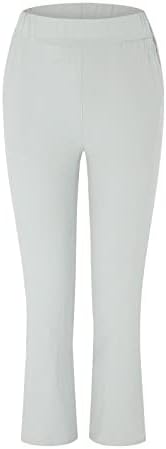 Calças miashui para mulheres trabalham calças de cintura elástica de tamanho grande casual para mulheres de cor sólida feminina calça casual casual