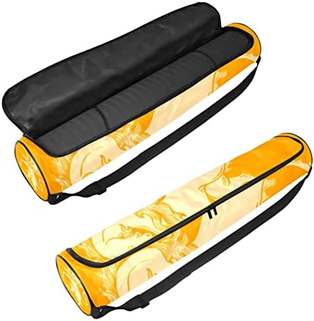 Saco de transportadora de tapete amarelo de unicórnio com alça de ombro de ioga bolsa de ginástica de saco