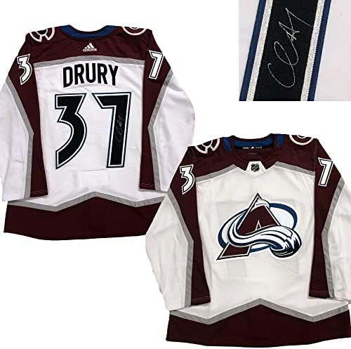 Chris Drury assinou o Colorado Avalanche White Adidas Pro Jersey - Jerseys autografadas da NHL