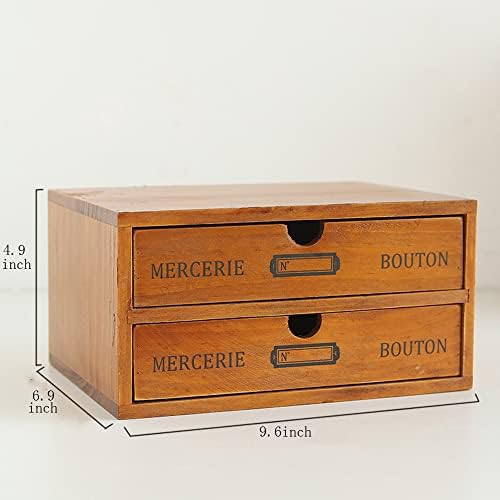 Caixa de armazenamento de cosméticos wanlian, retro de madeira gaveta de gaveta de gaveta de caixa