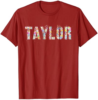 Nome Taylor Flory Girl Flowers Camiseta de aniversário personalizada