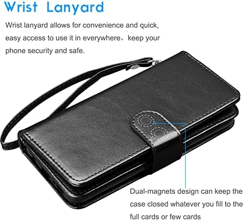 Galaxy Note 20 Case, Galaxy Note 20 Caixa de carteira, caça -níqueis de cartão de crédito de caixa de luxo carregando fólio flip PU Cover [Caso Hard Magnético Magnético] Kickstand para Samsung Galaxy Note20 [preto]