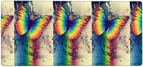 Rainbow Butterfly Printing Mouse Pad 16x35.5 em Base de borracha de Rouse de Mouse de Mouse de Jogo Extended
