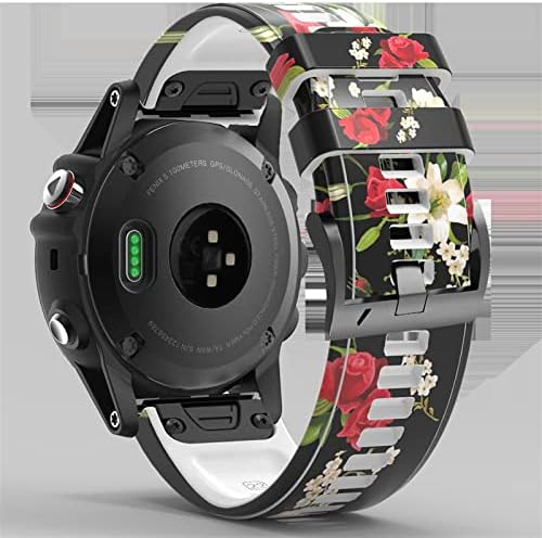 Correias de pulseira forfc para Garmin Fenix ​​5 5x mais 6 6x Pro 935 945 3HR Smart Watch Printing Sports Silicone