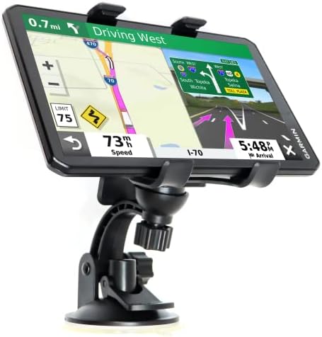 Ramtech Universal Car GPS Montagem de clipe dual de pára-brisa, suporte de copo de sucção com suporte rotativo