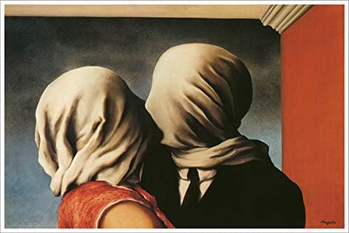 Artista Rene Magritte Poster de Belas Arte Impressão de Pintura da Canvas de Amantes Imprimir