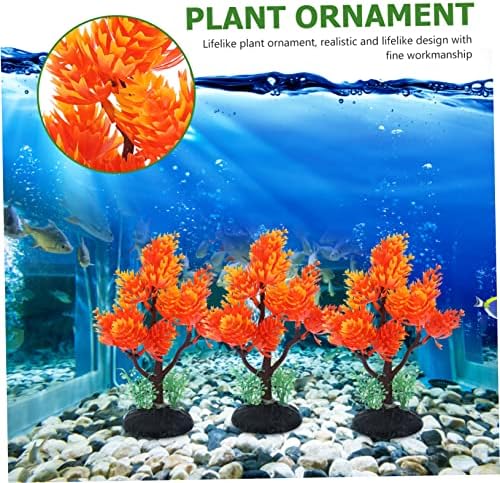 IPETBOOM 2PCS Aquário Plantas de paisagismo decoração Decoração de tanques de peixes Plástico pequeno árvore