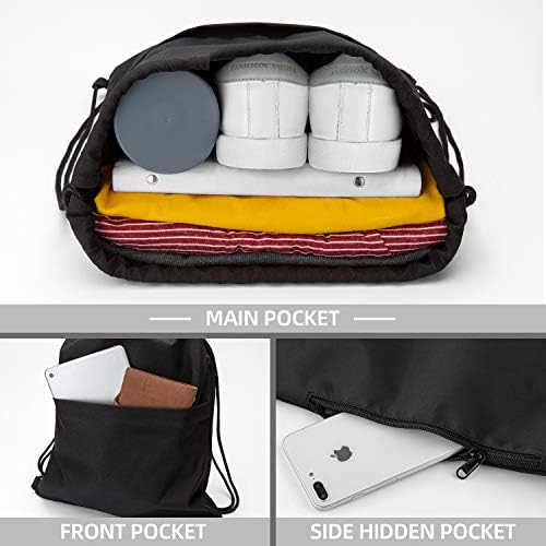 Vorspack Backpack Backpack Resistente a água Saco de saco de ginástica SACKPACK com bolso lateral para homens mulheres