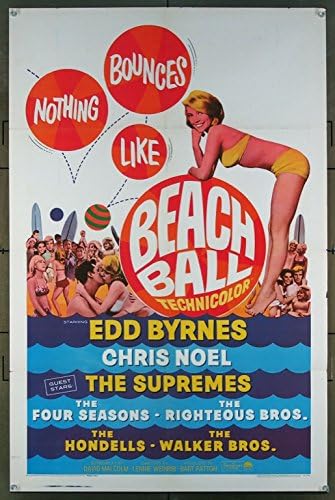 Poster de filme de bola de praia 27x41 filme de praia sixties edd Kookie Byrnes Chris Noel filme dirigido