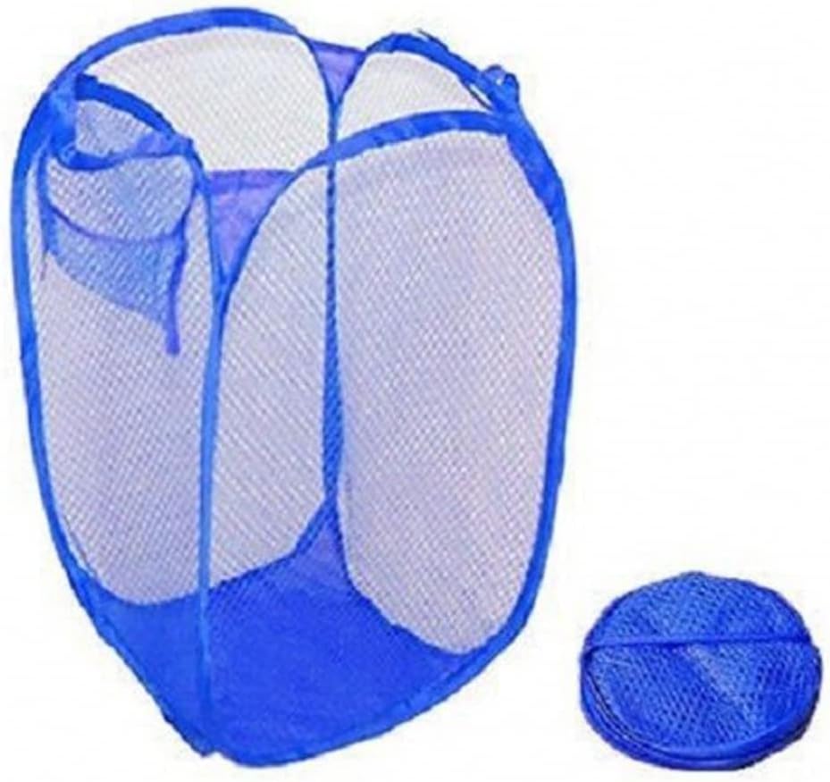 U-M Pulabofolderable Laundry Bag Mesh Pop-up Laundry Tester com bolso lateral e alças de lavagem