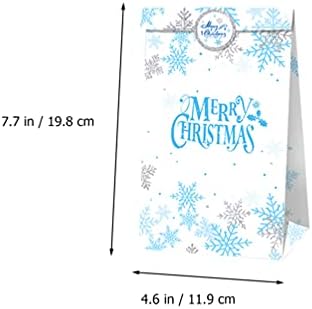 Bolsas de Toyvian 12pcs sacos de papel de Natal, sacos de embalagem de guloseimas de Natal Bolsas de doces do boneco de neve de neve para rajadas de balsias de bateria com adesivos de etiqueta para crianças favores de festa